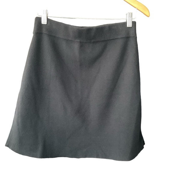 Massimo Dutti Black Knit Buttoned Mini Skirt Medium - Picture 3 of 5